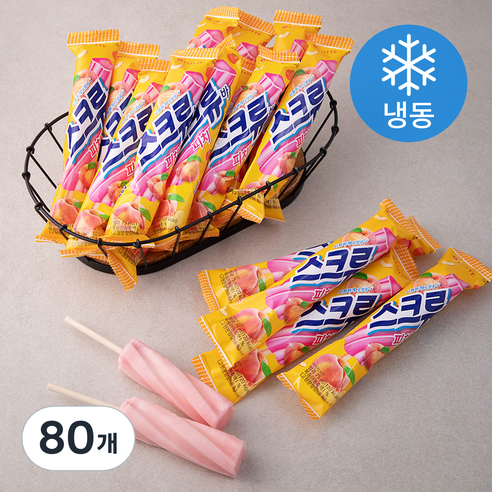 롯데웰푸드 스크류바 피치 (냉동), 75ml, 1개입, 80개