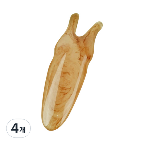제이알유 달팽이 괄사 마사지 도구, 브라운, 4개