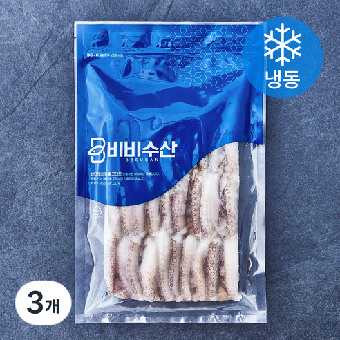 비비수산 깨끗하게 손질한 절단 낙지 (냉동), 3개, 500g