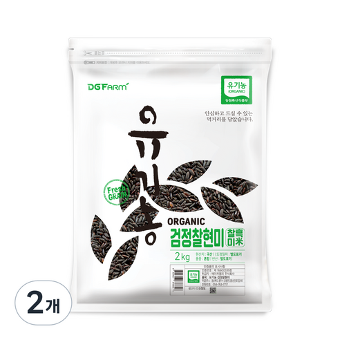 대구농산 유기농 검정찰현미, 2kg, 2개
