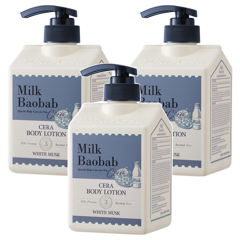 밀크바오밥 세라 바디로션 화이트머스크, 600ml, 3개