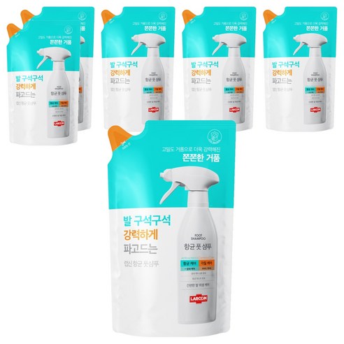 랩신 풋샴푸 400ml 리필, 1개입, 6개