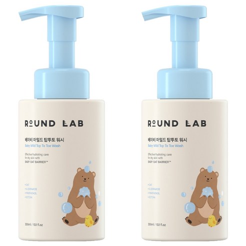 라운드랩 베이비 라인 마일드 탑투토 워시, 300ml, 2개