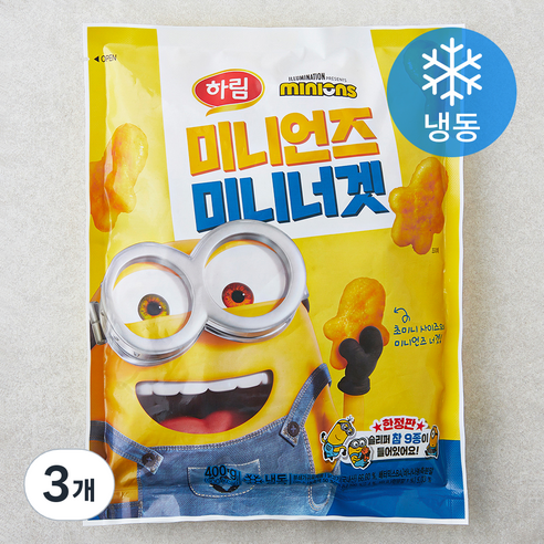하림 미니언즈 미니 너겟 (냉동), 400g, 3개