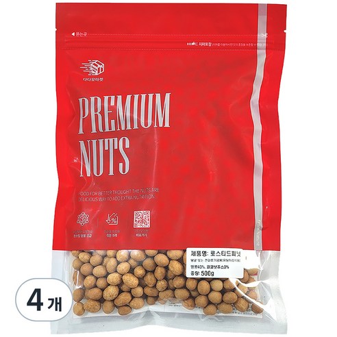 다다모마켓 로스티드피넛, 500g, 4개