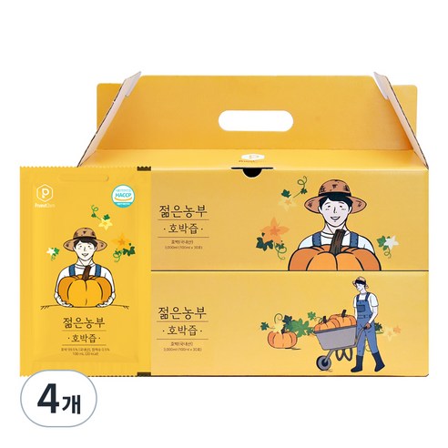 푸릇담 국내산 젊은농부 호박즙, 3L, 4개