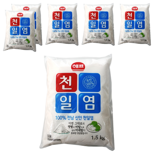 해표 전남 신안 천일염, 6개, 1.5kg
