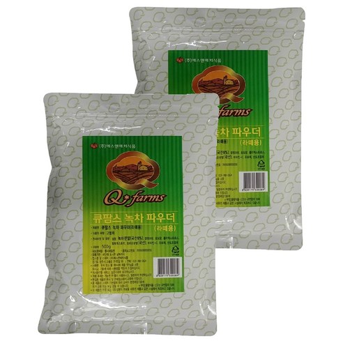 큐팜스 녹차파우더 라떼용, 2개, 500g