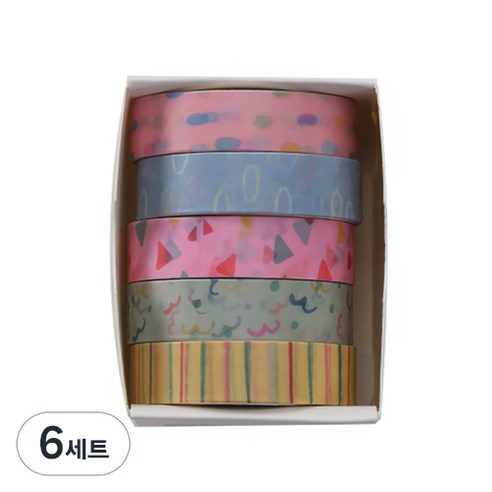 꼬까 다꾸 마스킹 테이프 5개입, 03, 6세트