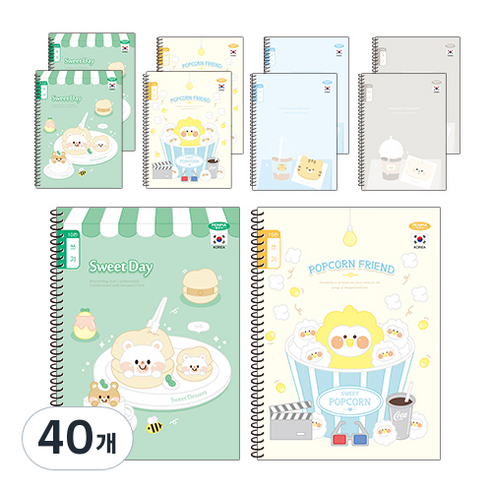 펜피아 1 000 초등 스프링노트 10칸쓰기 공용, 랜덤 발송, 40개