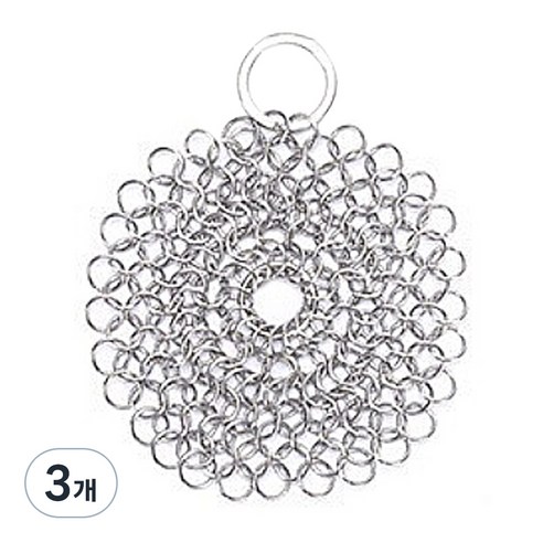 리빙망고 SUS316 스텐 주방 원형 철수세미 10 x 10 cm, 3개, 1개입