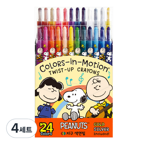 지구화학 피너츠 색연필 24종 세트, 24색, 4세트