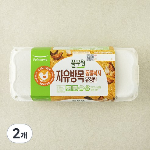 풀무원 동물복지 인증 자유방목 유정란 1번란 520g, 10구, 2개