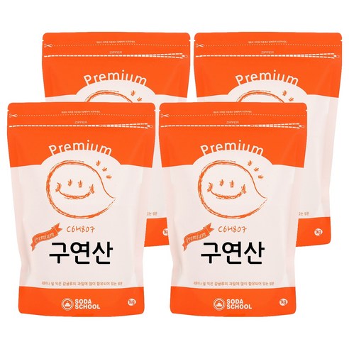 소다스쿨 프리미엄 구연산, 1kg, 4개