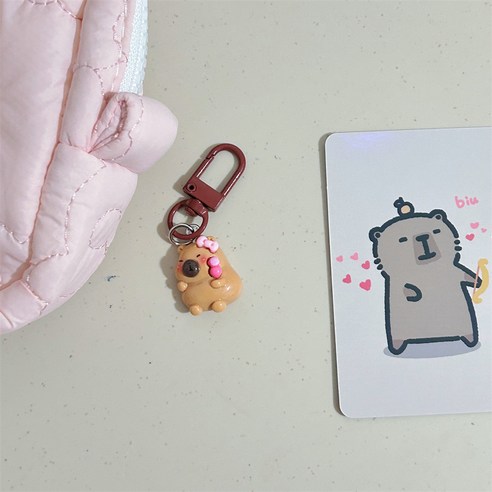 도림 핑크 쿼카 미니 자동차 키링, 탕후루, 1개