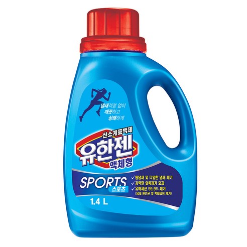 유한젠 스포츠 산소계 표백제 액상 용기형, 1.4L, 1개 
세탁세제