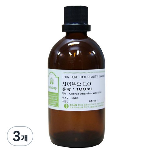 허브솝 시더우드 에센셜 오일 100ml, 3개