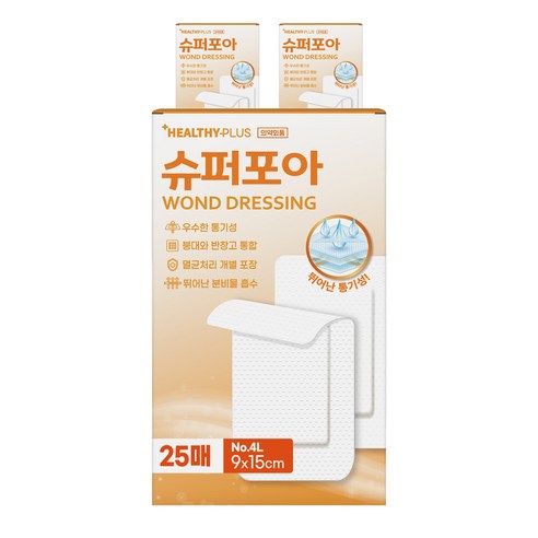 밴드골드 헬씨플러스 슈퍼포아 드레싱밴드 화이트, 3개, 25개입