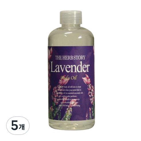 더허브스토리 바디오일 라벤더, 오일, 5개, 300ml