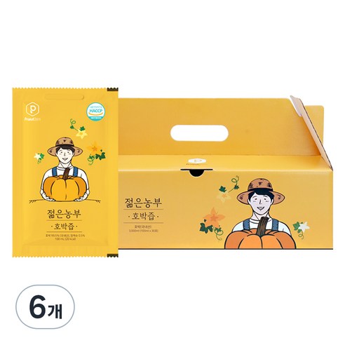푸릇담 국내산 젊은농부 호박즙, 3L, 6개