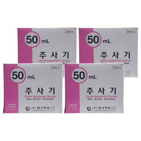 한국백신 일회용 주사기 50ml, 4개