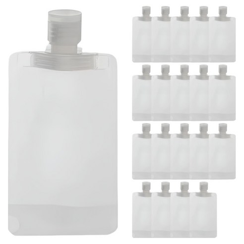 리빙홈디테일 깔끔정리 여행용 소분 용기 파우치 100ml, 20개