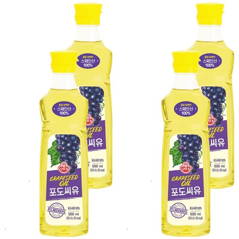 오뚜기 포도씨유, 500ml, 4개