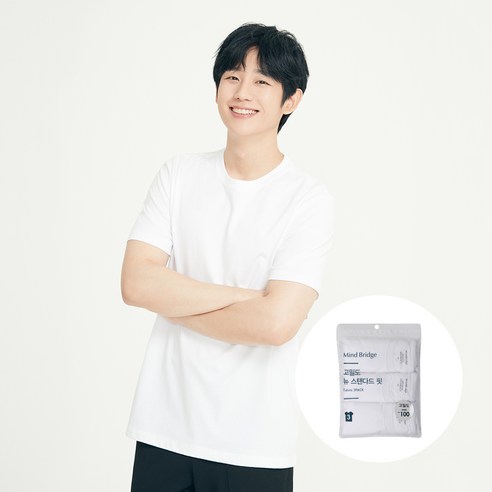 마인드브릿지 남성용 고밀도 순면 기본 반팔 티셔츠 3p MATS0101