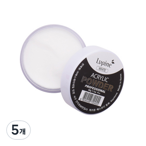 루핀 아크릴 파우더 48g, 화이트, 5개