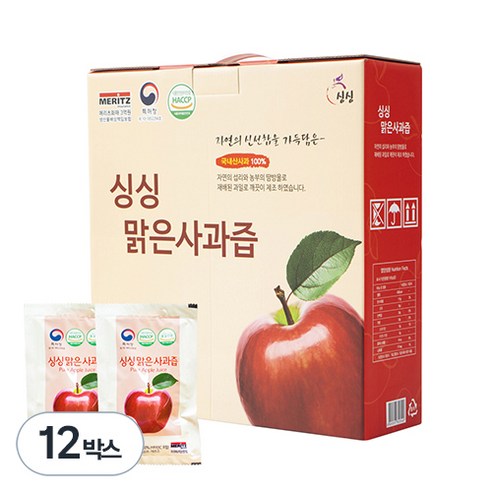 싱싱 맑은 사과즙 50p, 5L, 12박스