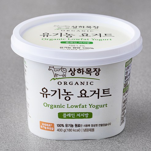 상하목장 유기가공식품인증 요거트 저지방, 400g, 2개