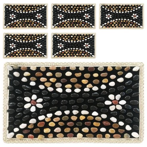 에코벨 자갈 지압 돌매트 꽃길 40 x 60 cm, 혼합색상, 6개
