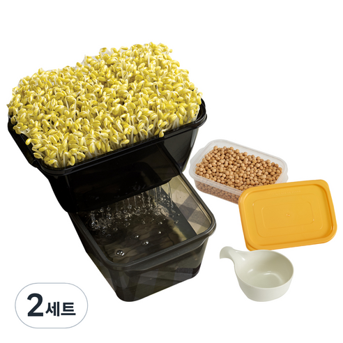 이지앤프리 콩 보관 시루컵 콩나물 재배 세트, 2세트, 재배도구 6종