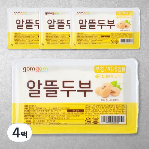 곰곰 알뜰두부, 800g, 4팩