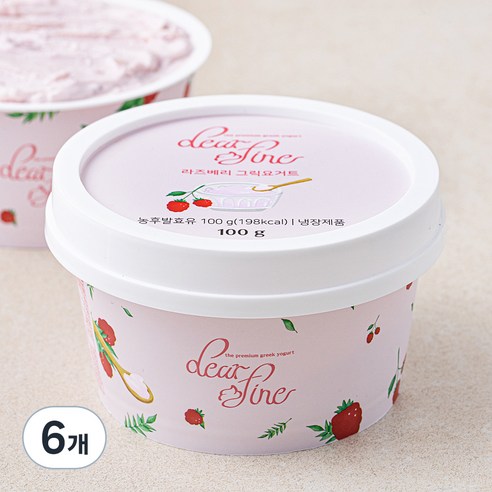 디어파인 라즈베리 그릭요거트, 100g, 1개입, 6개