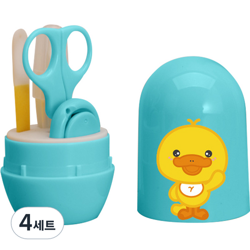 원더파파 귀여운 병아리 아기네일케어 4종세트, 블루, 4세트