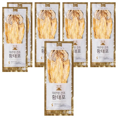 마켓밀러 대관령 건조 황태포, 70g, 6개