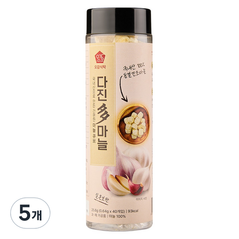 오감식탁 다진다 마늘 40정, 25.6g, 5개