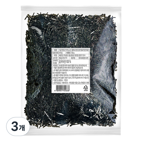 광천김 고명용 김가루, 100g, 3개