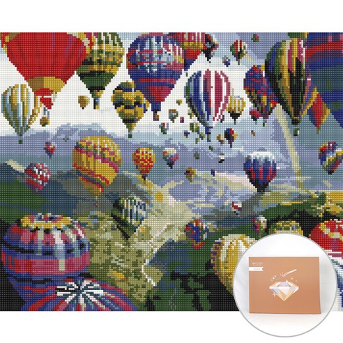 아트조이 DIY 보석 십자수 캔버스형 50 x 40 cm, 열기구 여행, 1세트