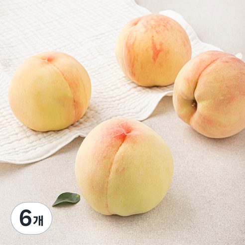부드러운 백도 복숭아, 800g, 6개