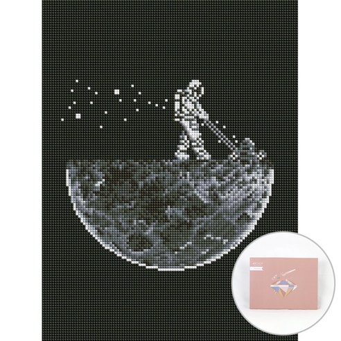아트조이 DIY 보석십자수 세트 캔버스형 30 x 40 cm, 달을 따다줘, 1세트