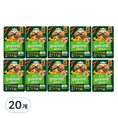 풀무원아미오 전연령 강아지 자연담은 영양식 습식사료, 황태+초록잎홍합, 50g, 20개