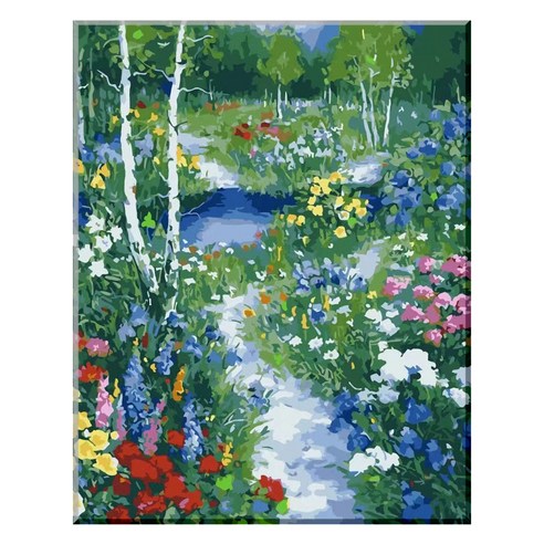 모모픽스페인팅 DIY 명화 그리기 세트 40 x 50 cm 비밀의 화원 J37, 혼합색상, 1세트