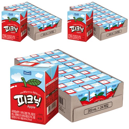매일유업 피크닉 사과맛, 200ml, 72팩