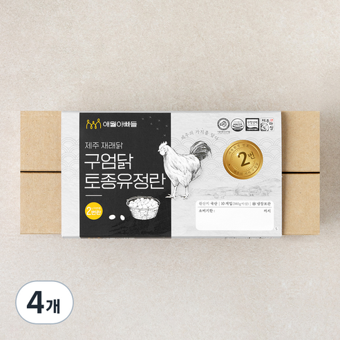 애월아빠들 제주 재래닭 구엄닭 토종유정란, 10구, 4개