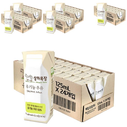 상하목장 유기농 우유, 125ml, 144개