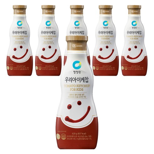 청정원 우리아이 토마토 케찹, 620g, 6개
