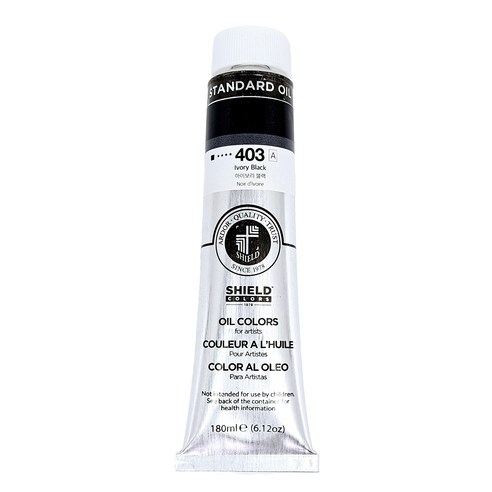 쉴드 스탠다드 유화물감 전문가용 403 IVORY BLACK, 180ml