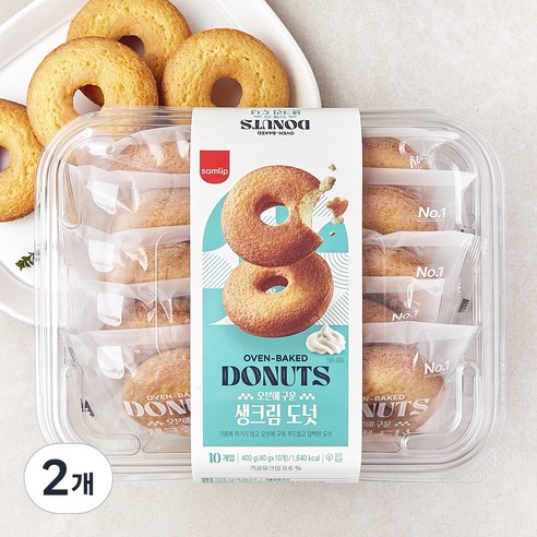 삼립 오븐에 구운 생크림도넛, 40g, 10개입, 2개